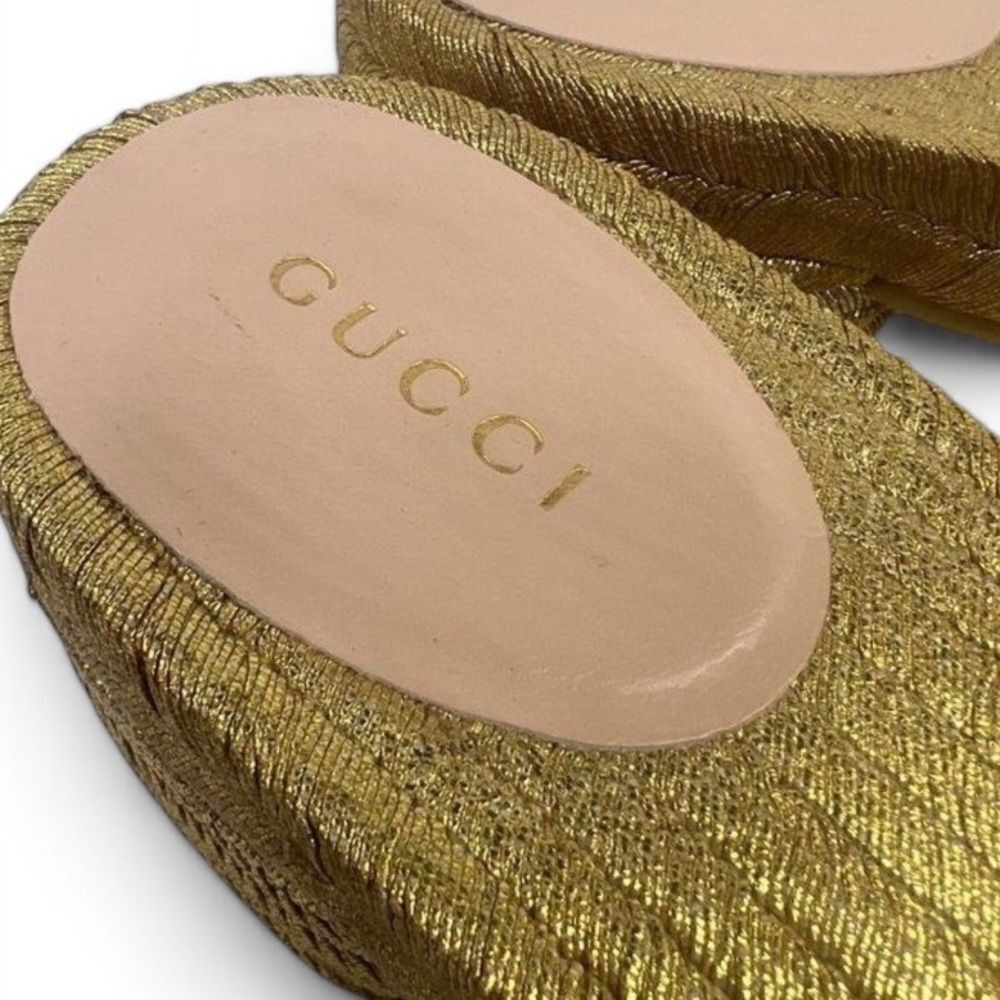 GUCCI Pink GG Logo Woven Open Toe Slide Sandals Size EU38.5 - Picture 12 of 15